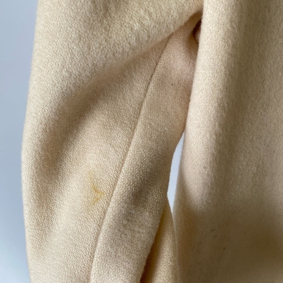 VINTAGE neutral cream slouch wool coat Sz. 12 - Picture 9 of 15